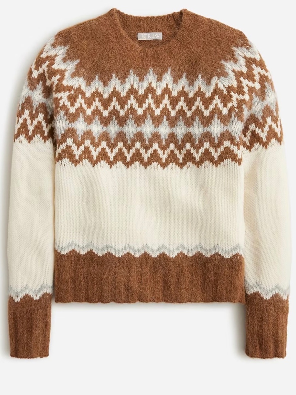 J.Crew Fair Isle Crewneck Wool Sweater Size L